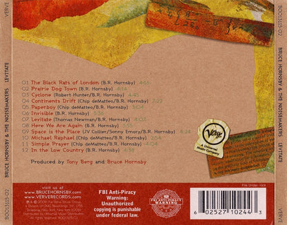 Levitate — Bruce Hornsby & The Noisemakers back cover