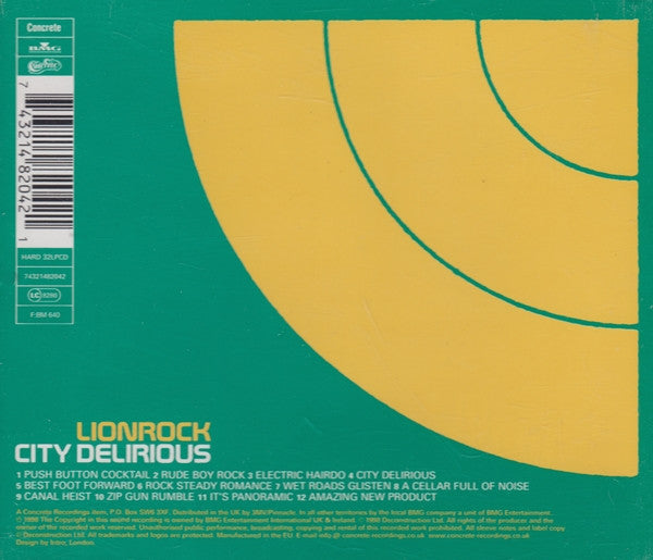 City Delirious — Lionrock back cover