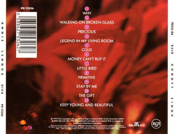 Diva — Annie Lennox back cover
