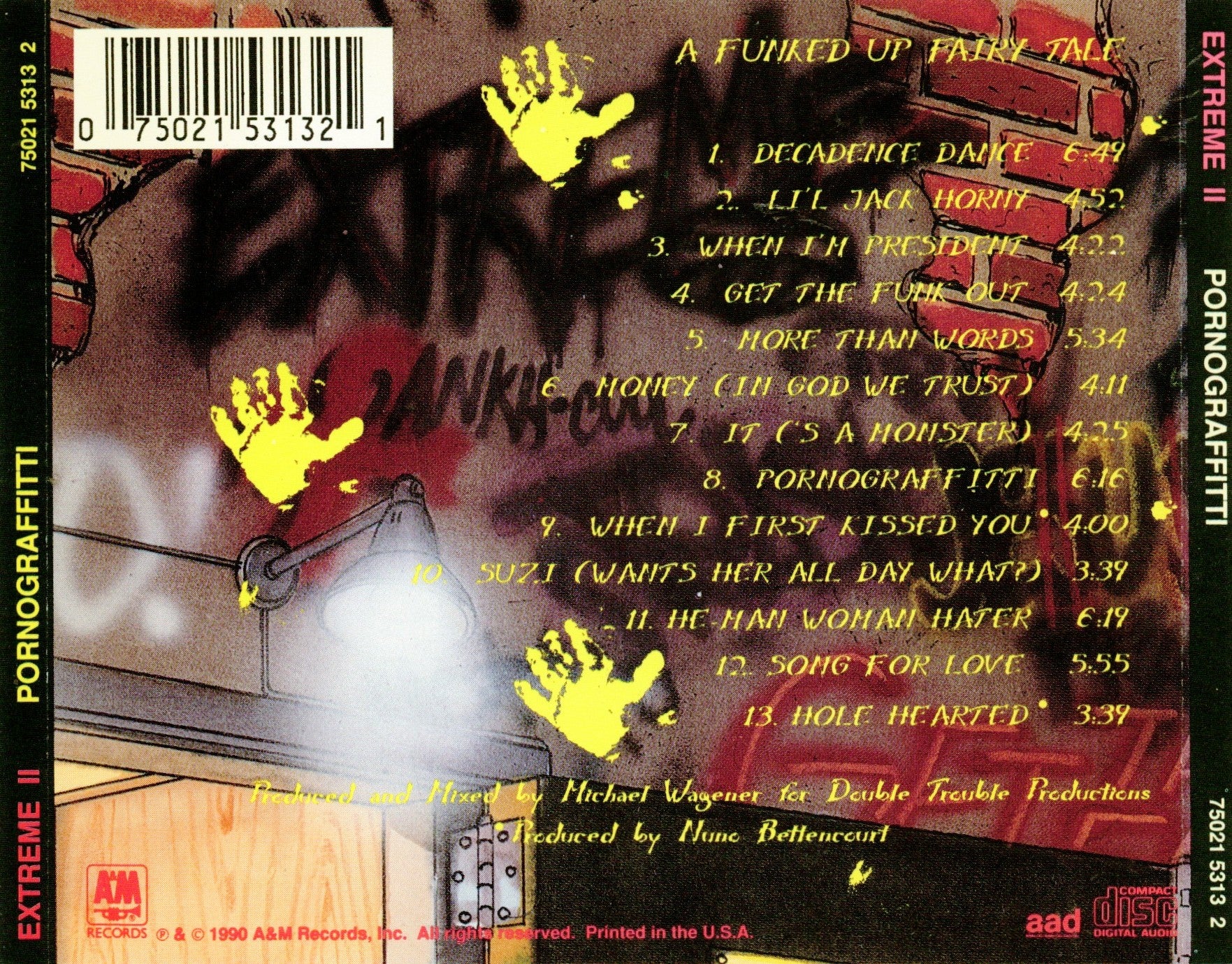 Pornograffitti — Extreme back cover