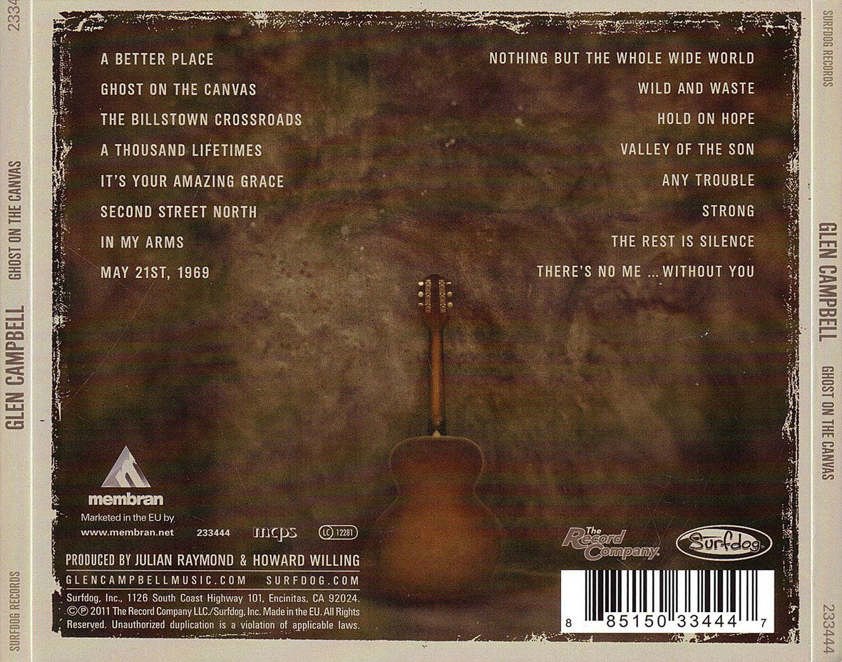 Ghost On The Canvas â€” Glen Campbell back cover