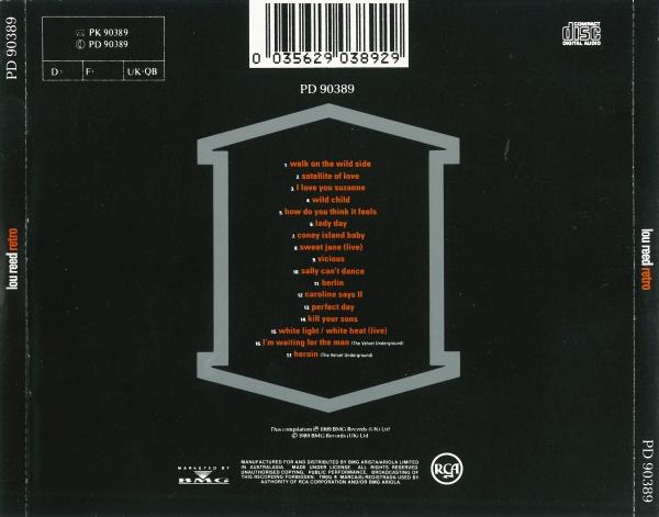 Retro — Lou Reed back cover