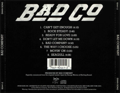 Bad Company — Bad Company back cover