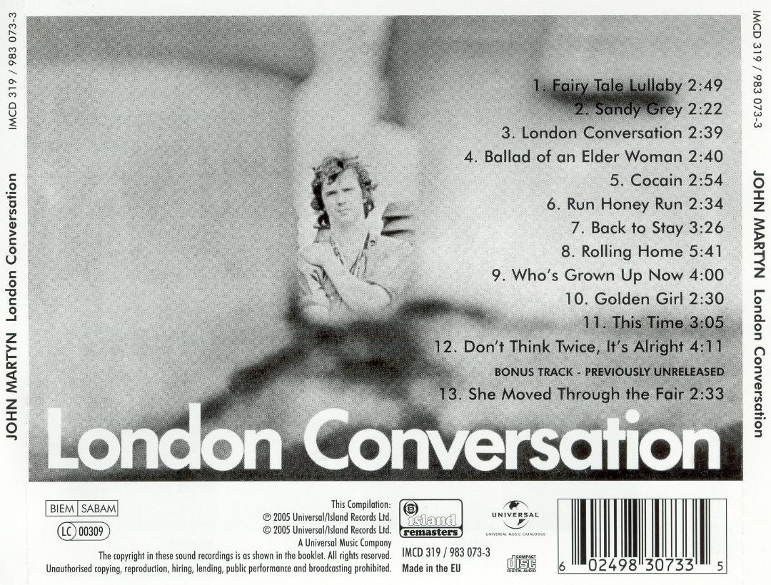 London Conversation [Bonus Track] — John Martyn back cover