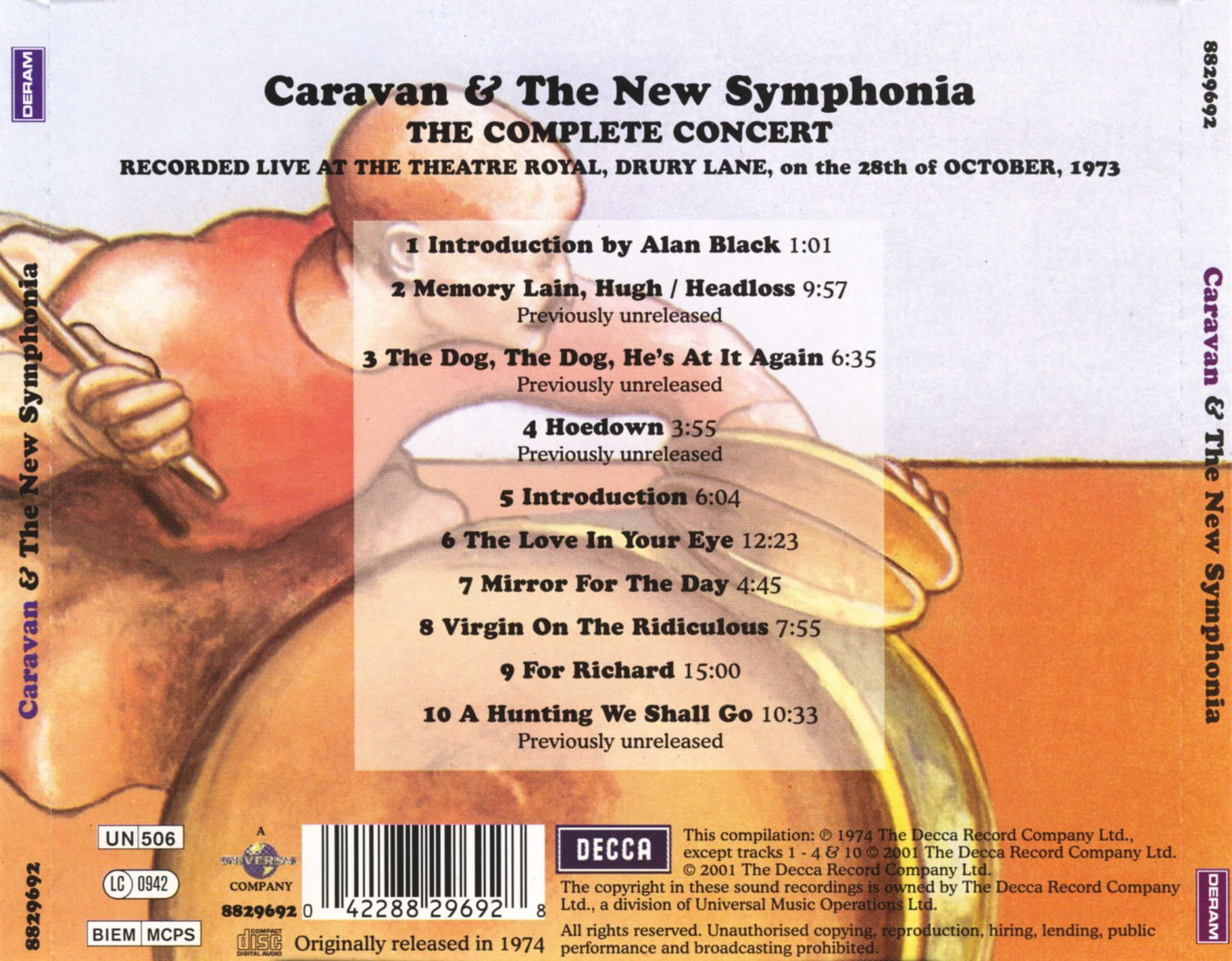 Caravan & the New Symphonia — Caravan/The New Symphonia back cover