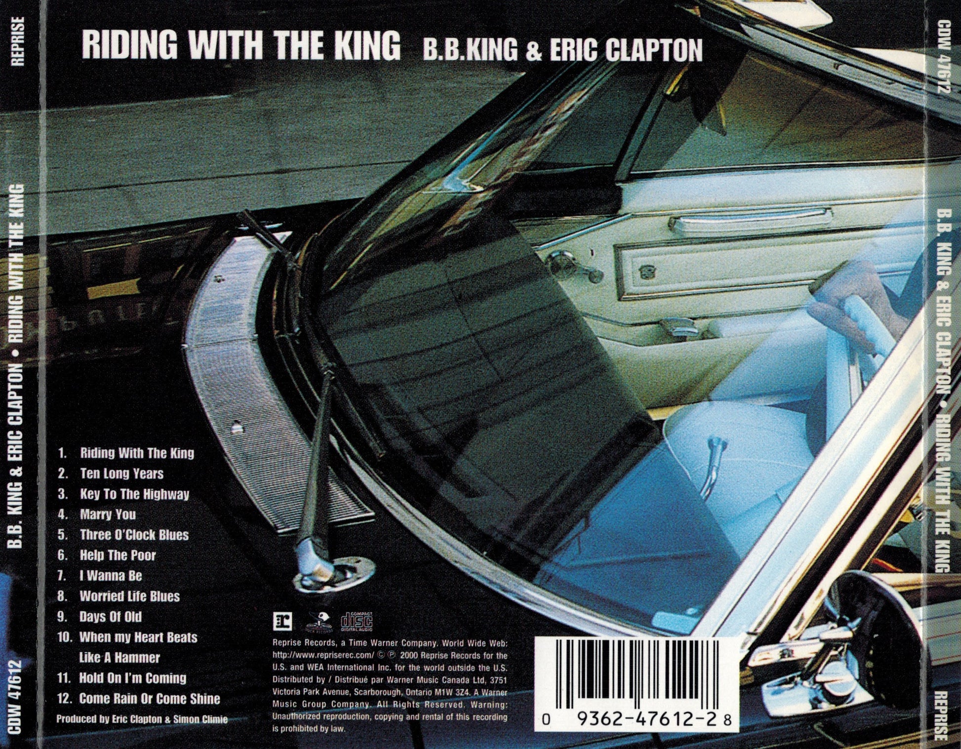 Riding with the King — B.B. King/Eric Clapton back cover
