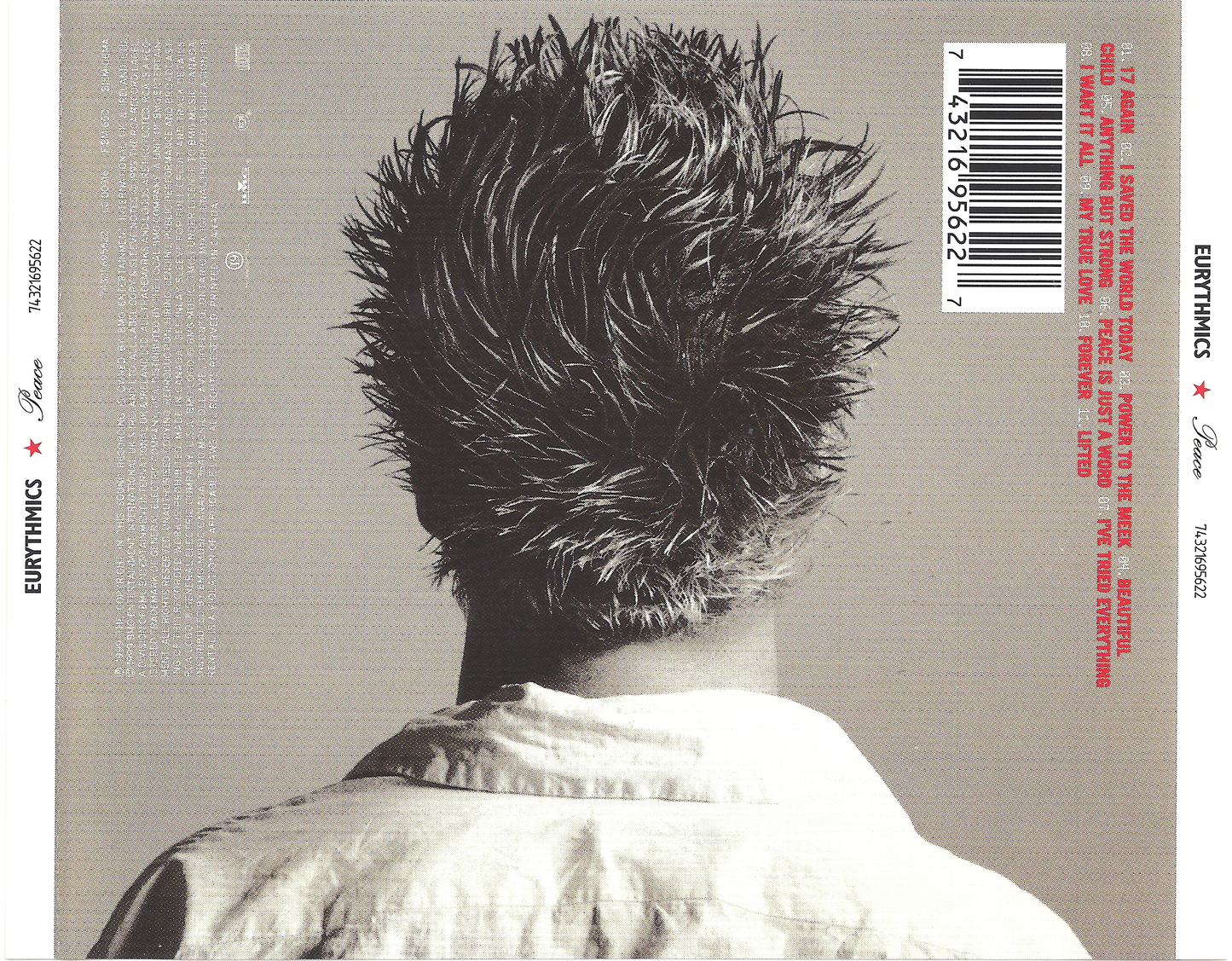 Peace — Eurythmics back cover