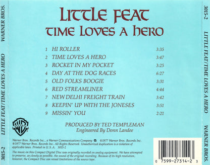 Time Loves a Hero — Little Feat back cover
