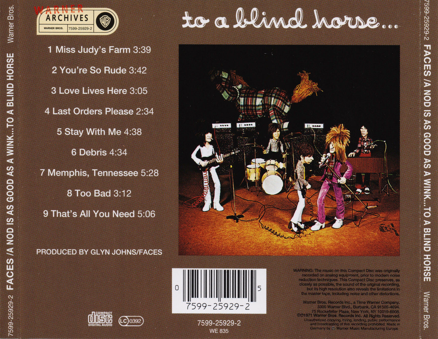 A Nod Is as Good as a Wink...to a Blind Horse â€” Faces back cover