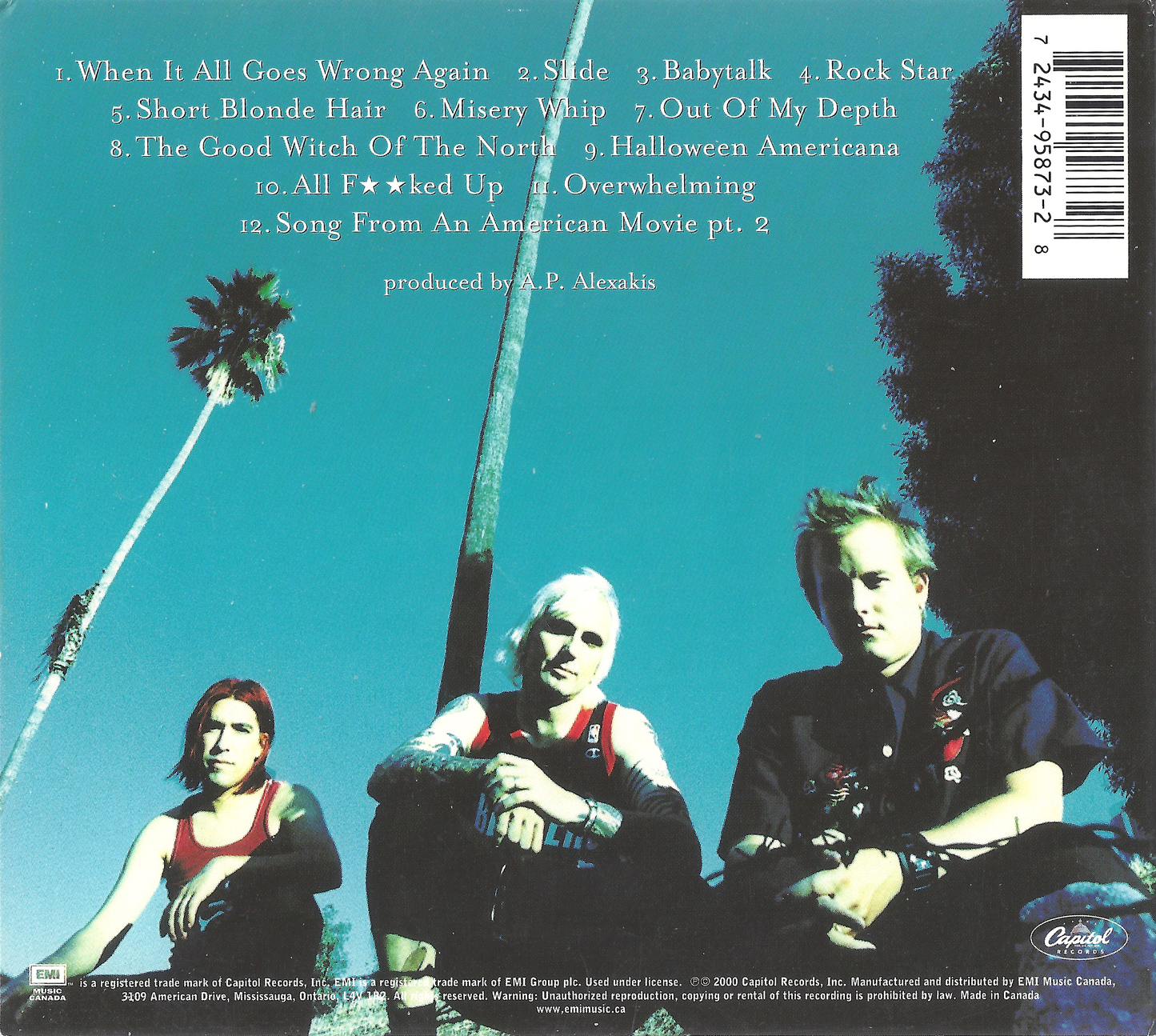 Songs from an American Movie, Vol. 2: Good Time for a Bad Attitude — Everclear back cover