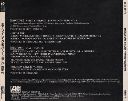 Works Volume 1 — Emerson, Lake & Palmer back cover