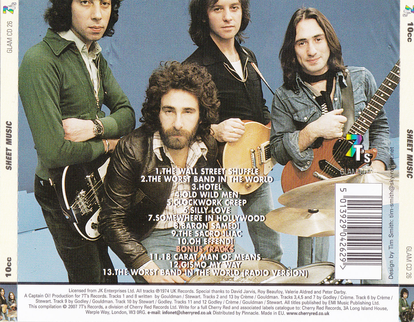 Sheet Music — 10cc back cover