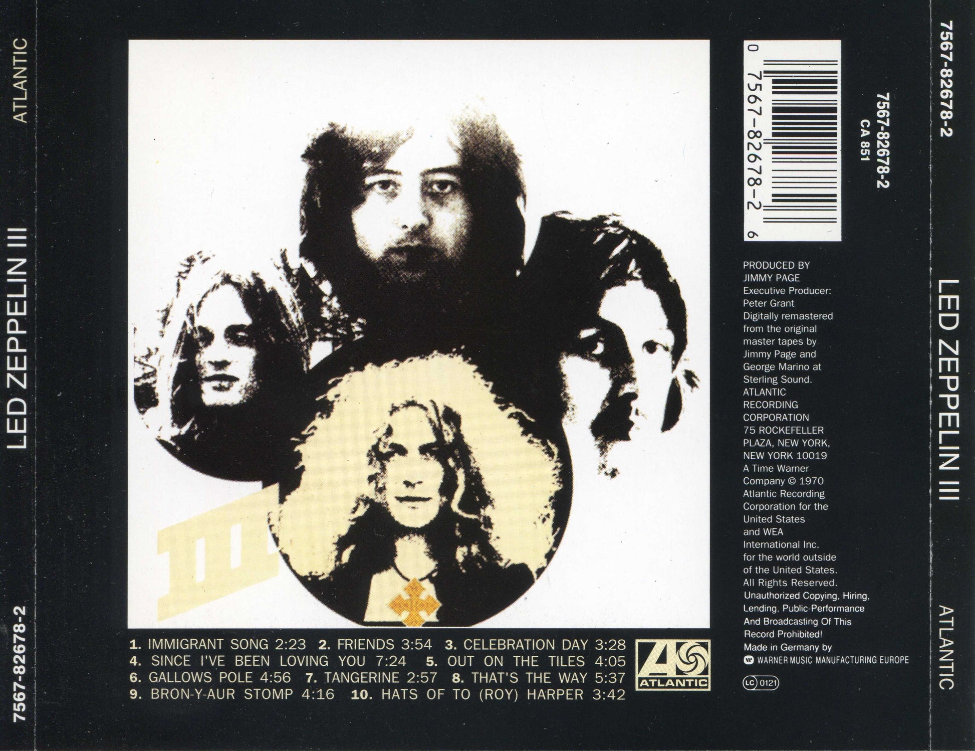 Led Zeppelin III — Led Zeppelin back cover