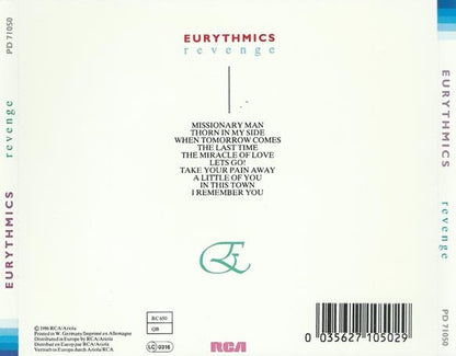 Revenge — Eurythmics back cover