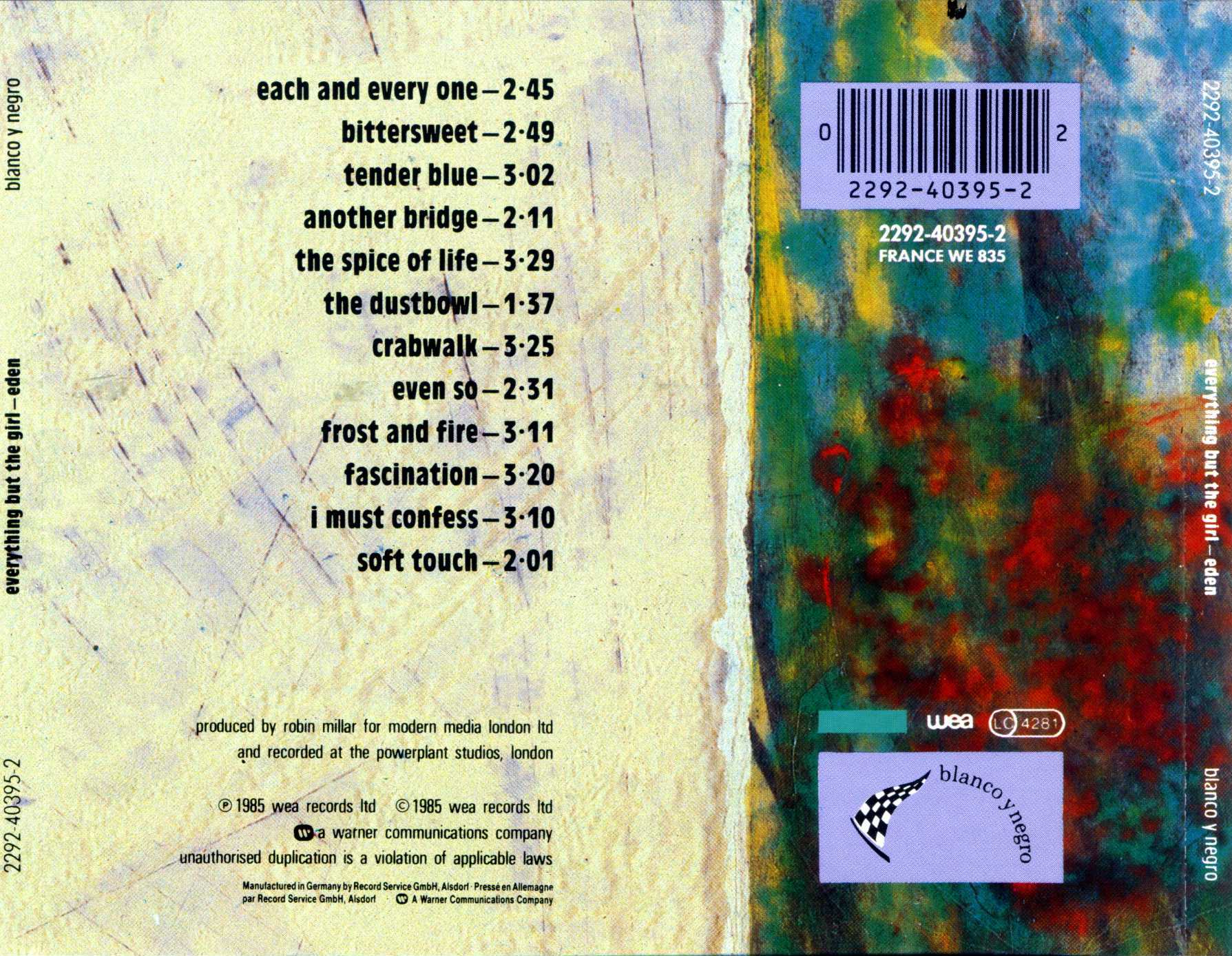 Eden — Everything But the Girl back cover