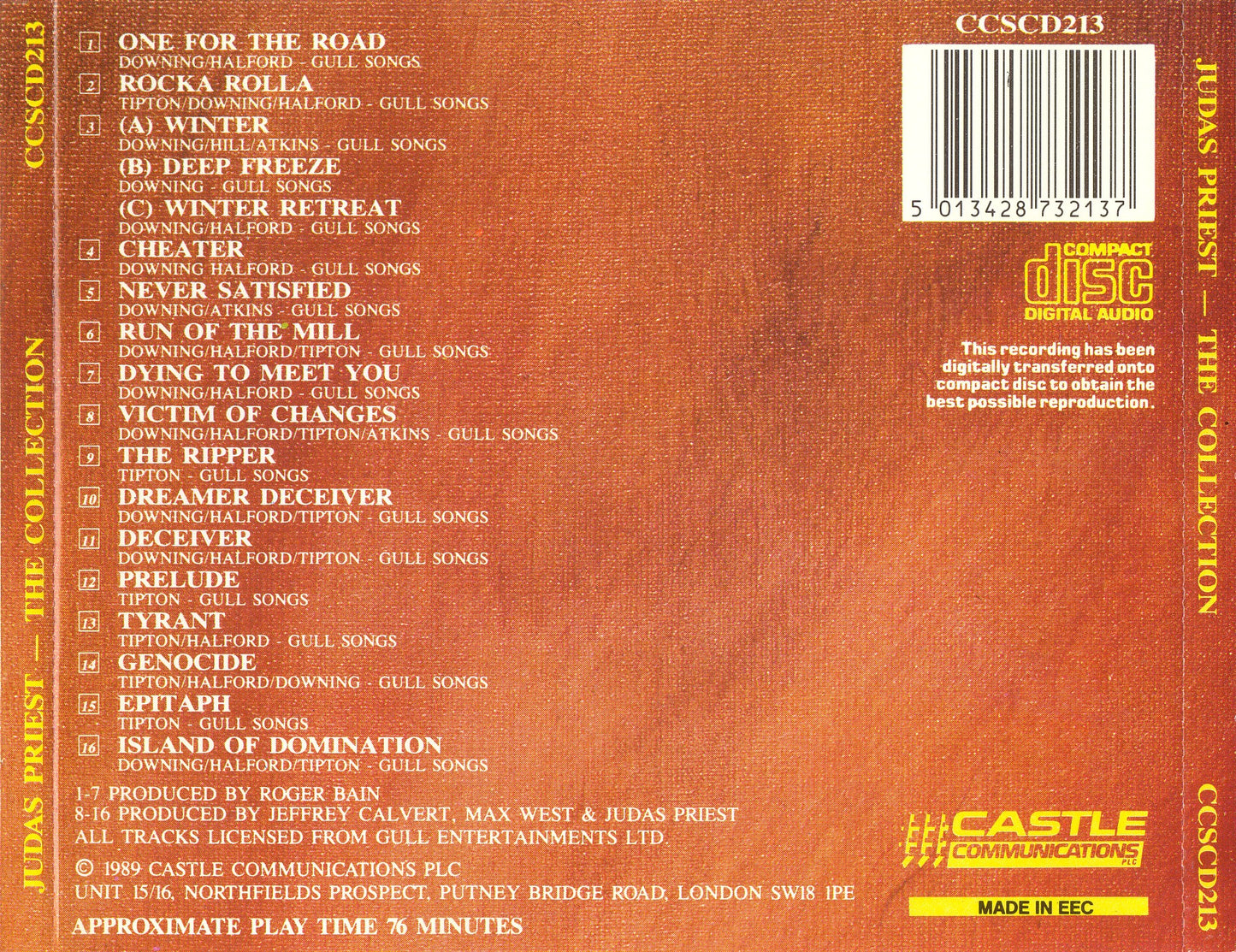 Collection — Judas Priest back cover