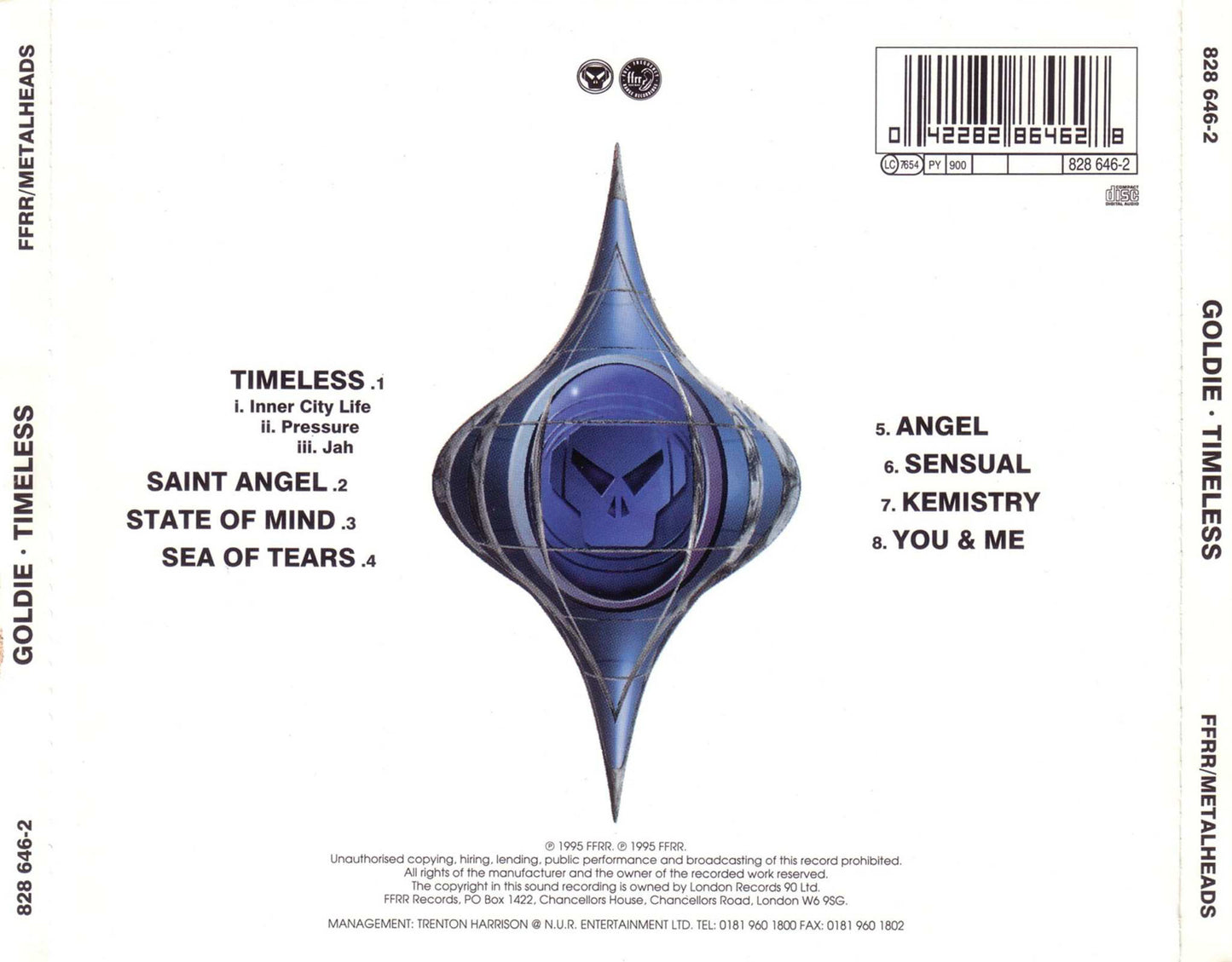 Timeless — Goldie back cover