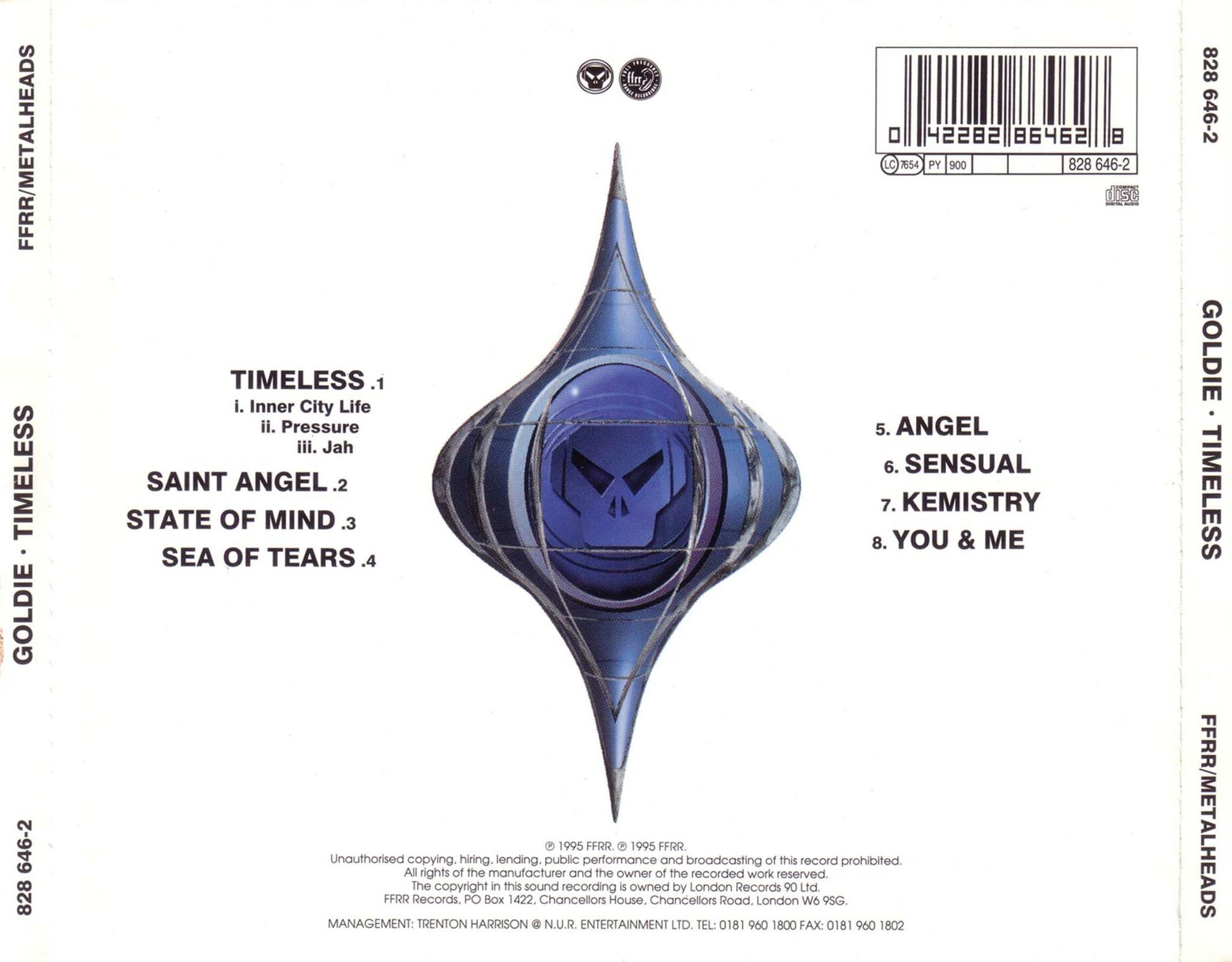 Timeless — Goldie back cover