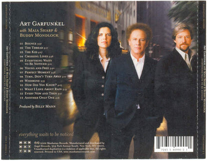 Everything Waits to Be Noticed — Art Garfunkel/Buddy Mondlock/Maia Sharp back cover