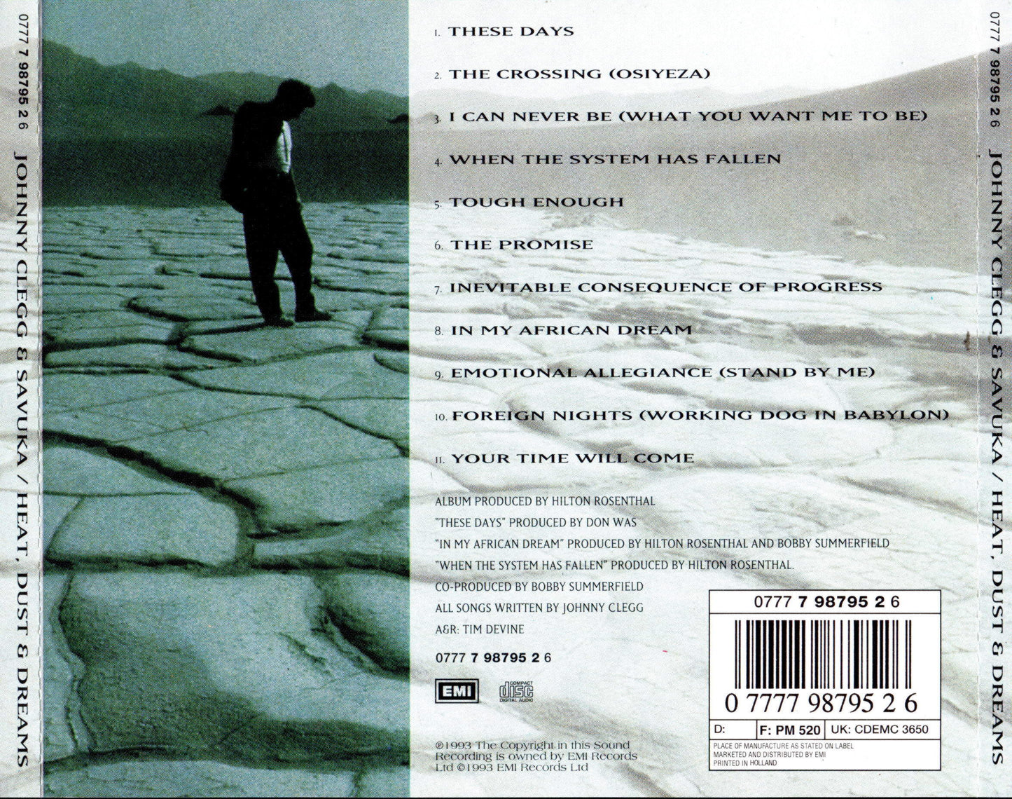 Heat, Dust and Dreams — Johnny Clegg & Savuka back cover