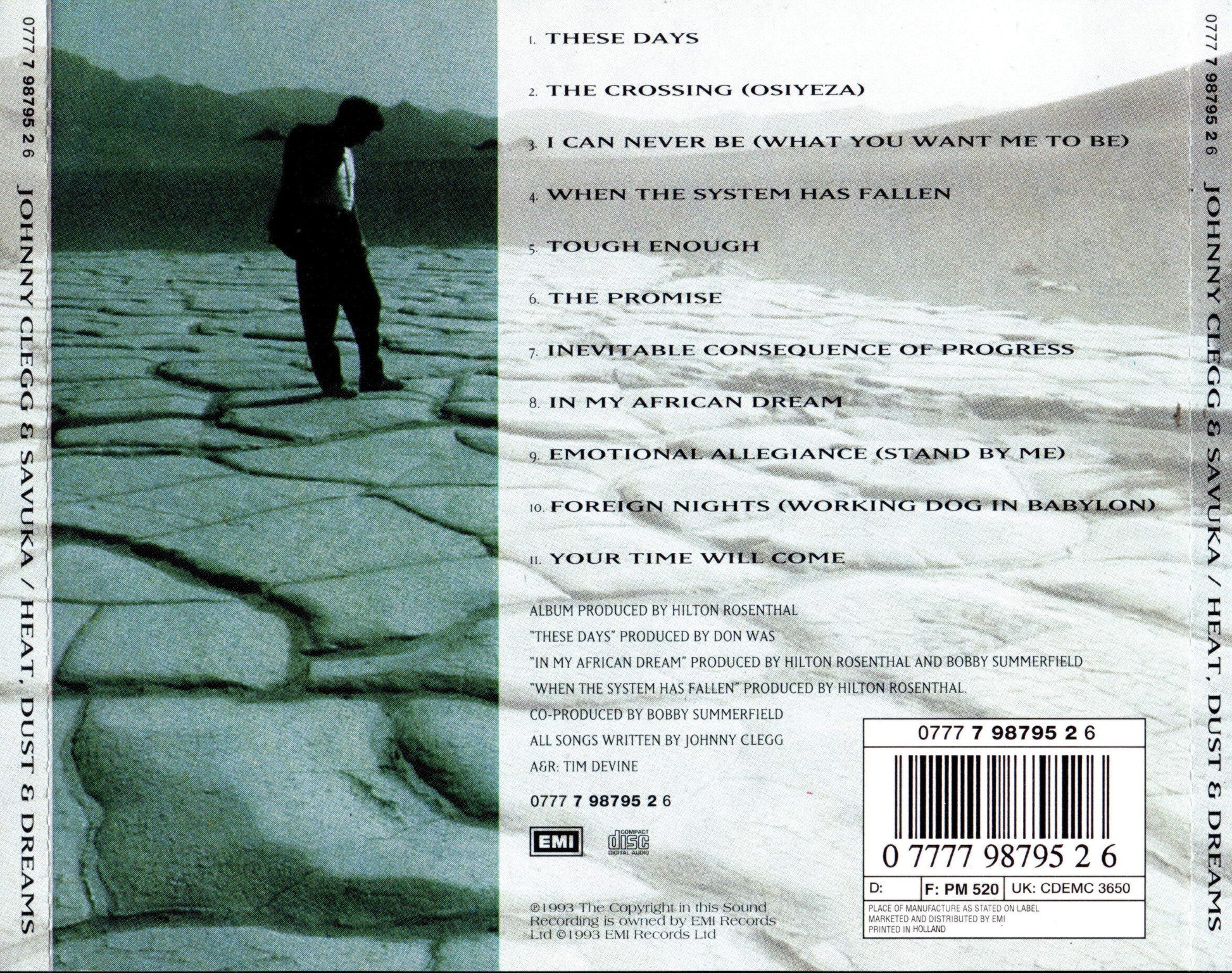 Heat, Dust and Dreams — Johnny Clegg & Savuka back cover