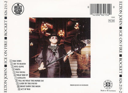 Ice on Fire — Elton John back cover