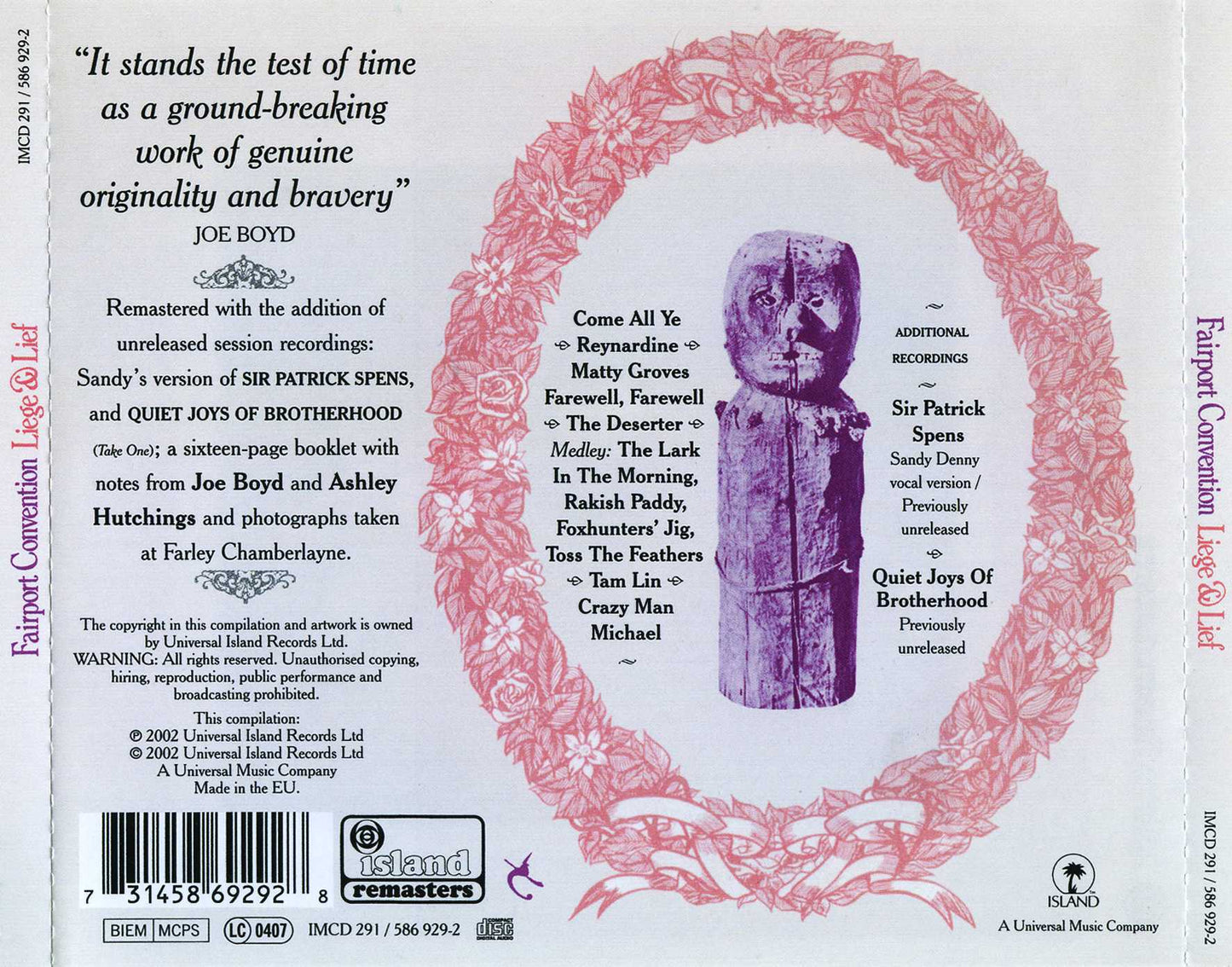 Liege & Lief — Fairport Convention back cover