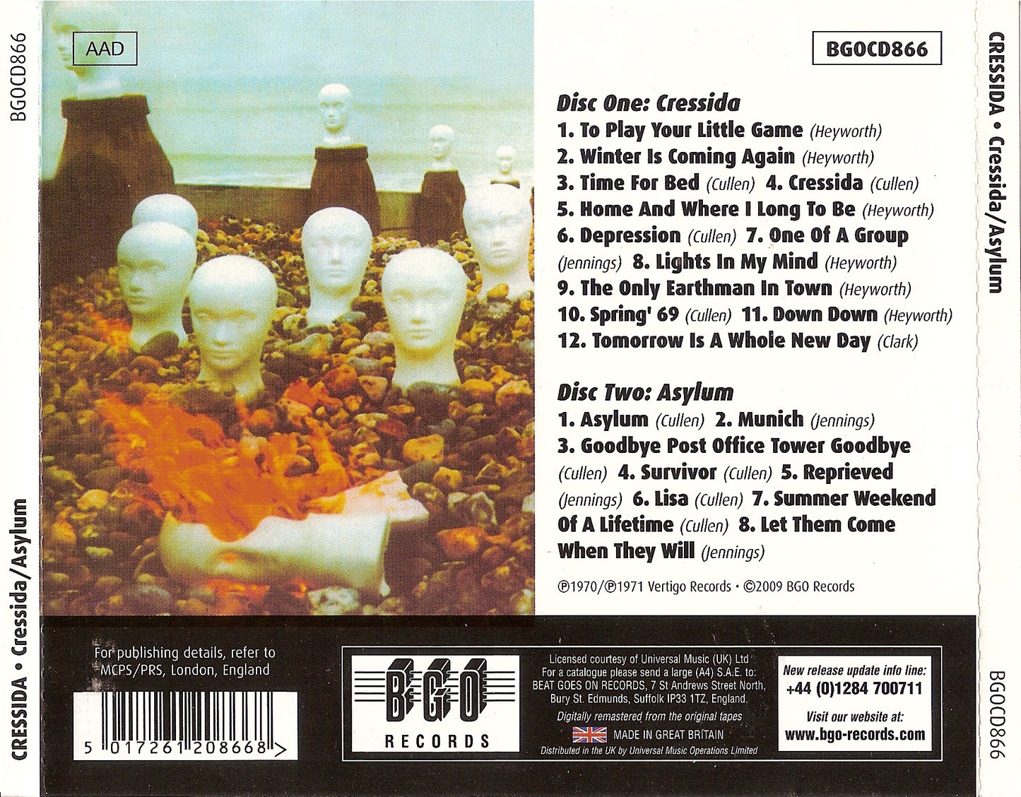 Asylum — Cressida back cover