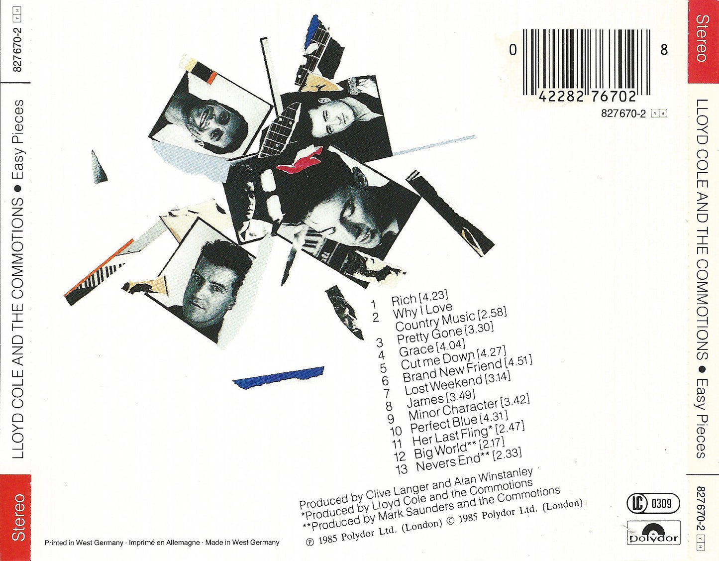 Easy Pieces — Lloyd Cole and the Commotions back cover