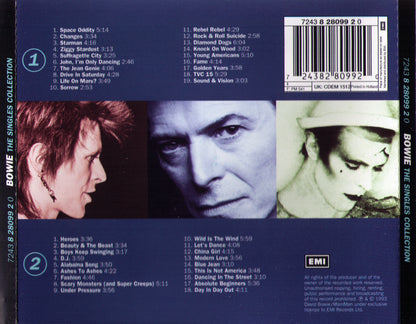 Singles Collection — David Bowie back cover