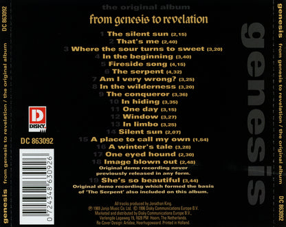From Genesis To Revelation — Genesis back cover