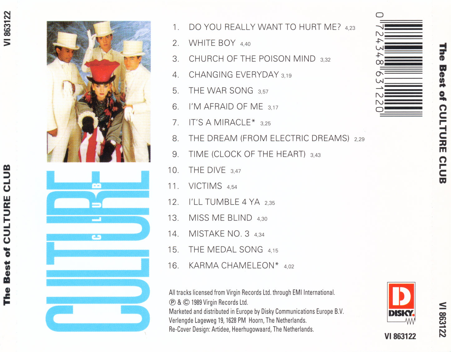 The Best of Culture Club [Disky] — Culture Club back cover