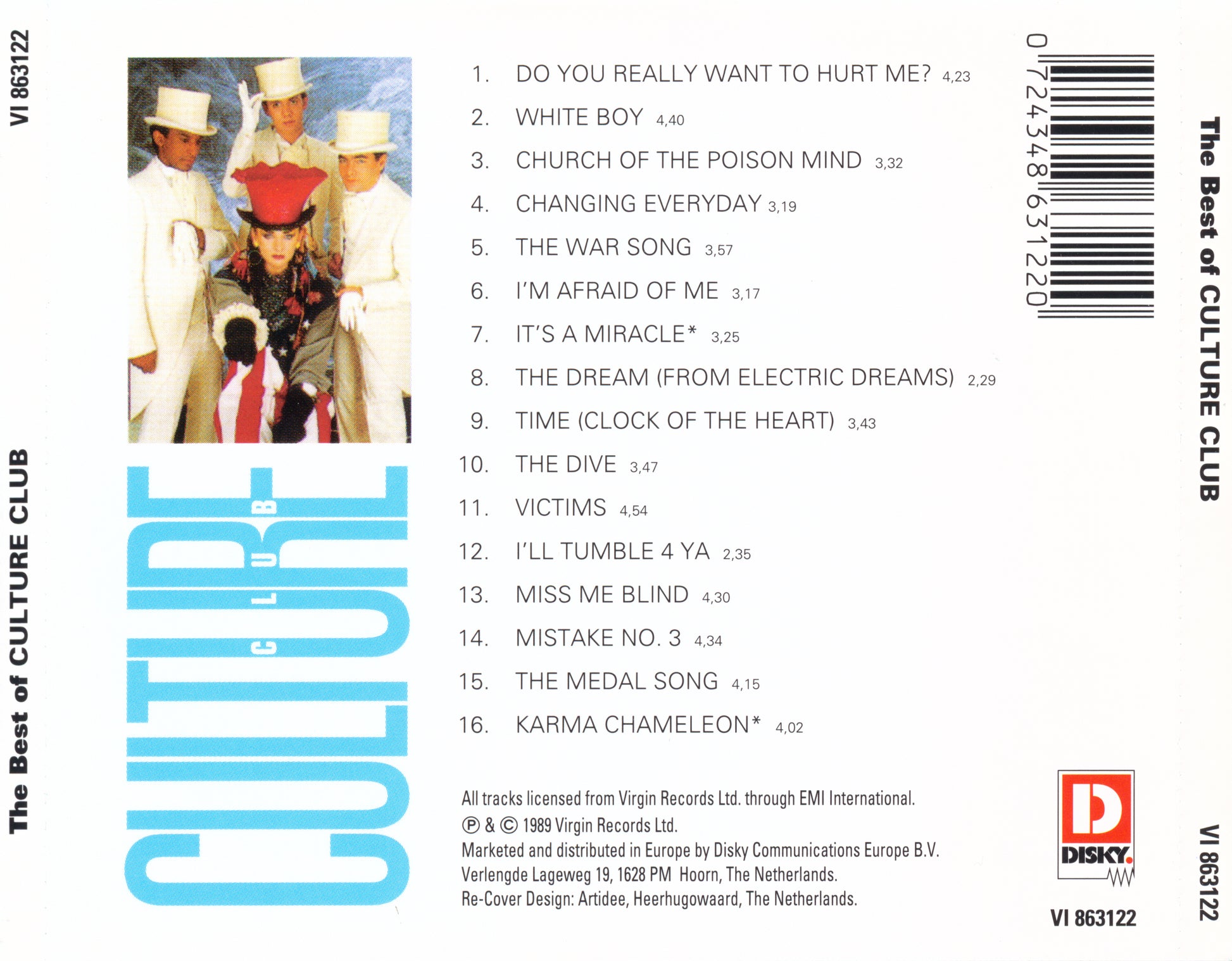 The Best of Culture Club [Disky] — Culture Club back cover