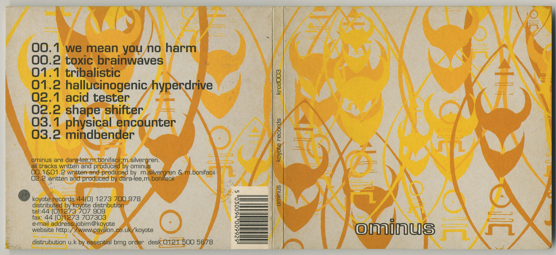Handel's Fantasy — Kíla back cover