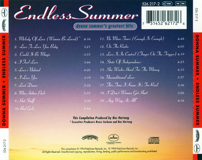 Endless Summer: Donna Summer's Greatest Hits — Donna Summer back cover