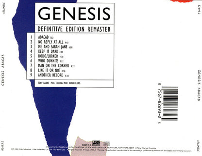 Abacab — Genesis back cover