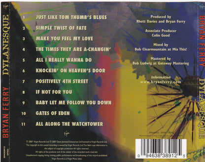 Dylanesque — Bryan Ferry back cover