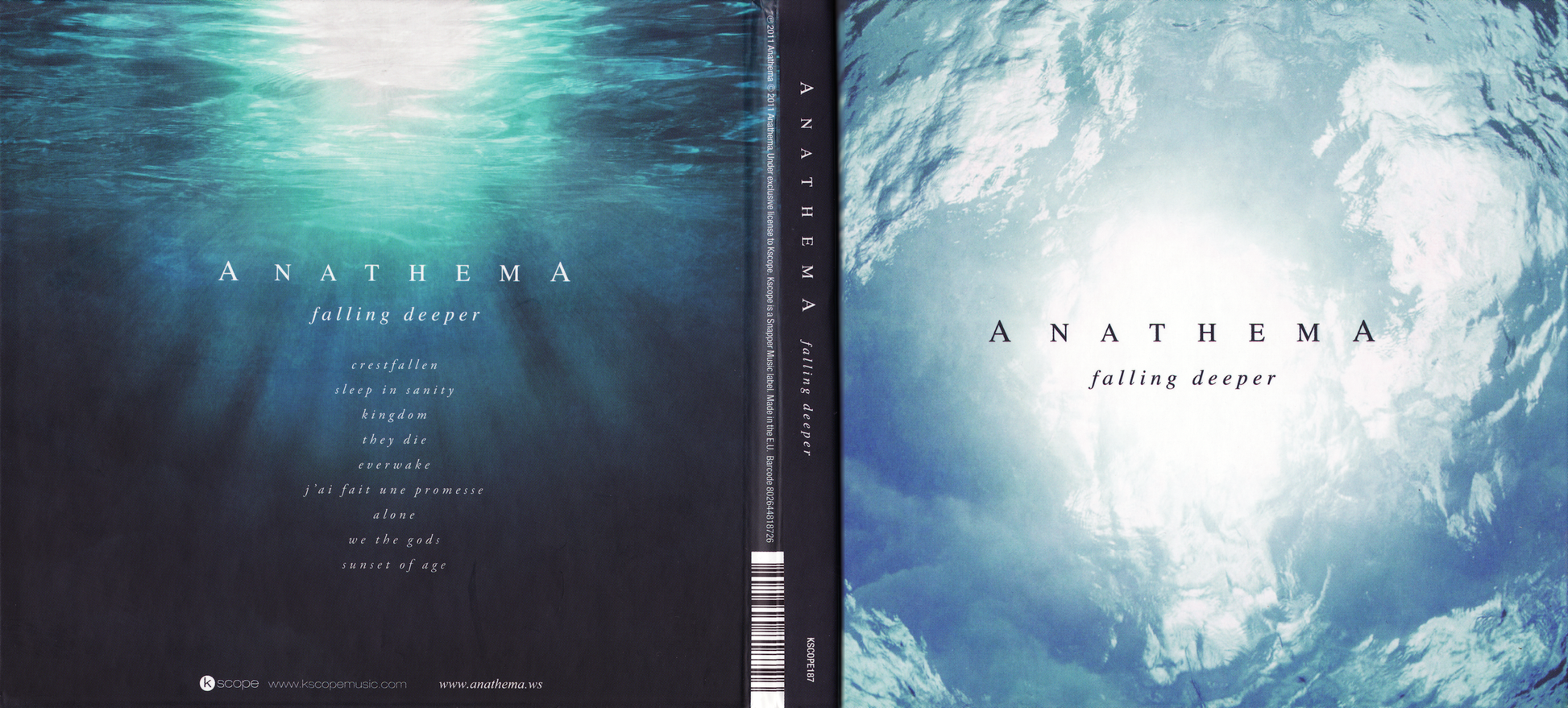 Falling Deeper — Anathema back cover