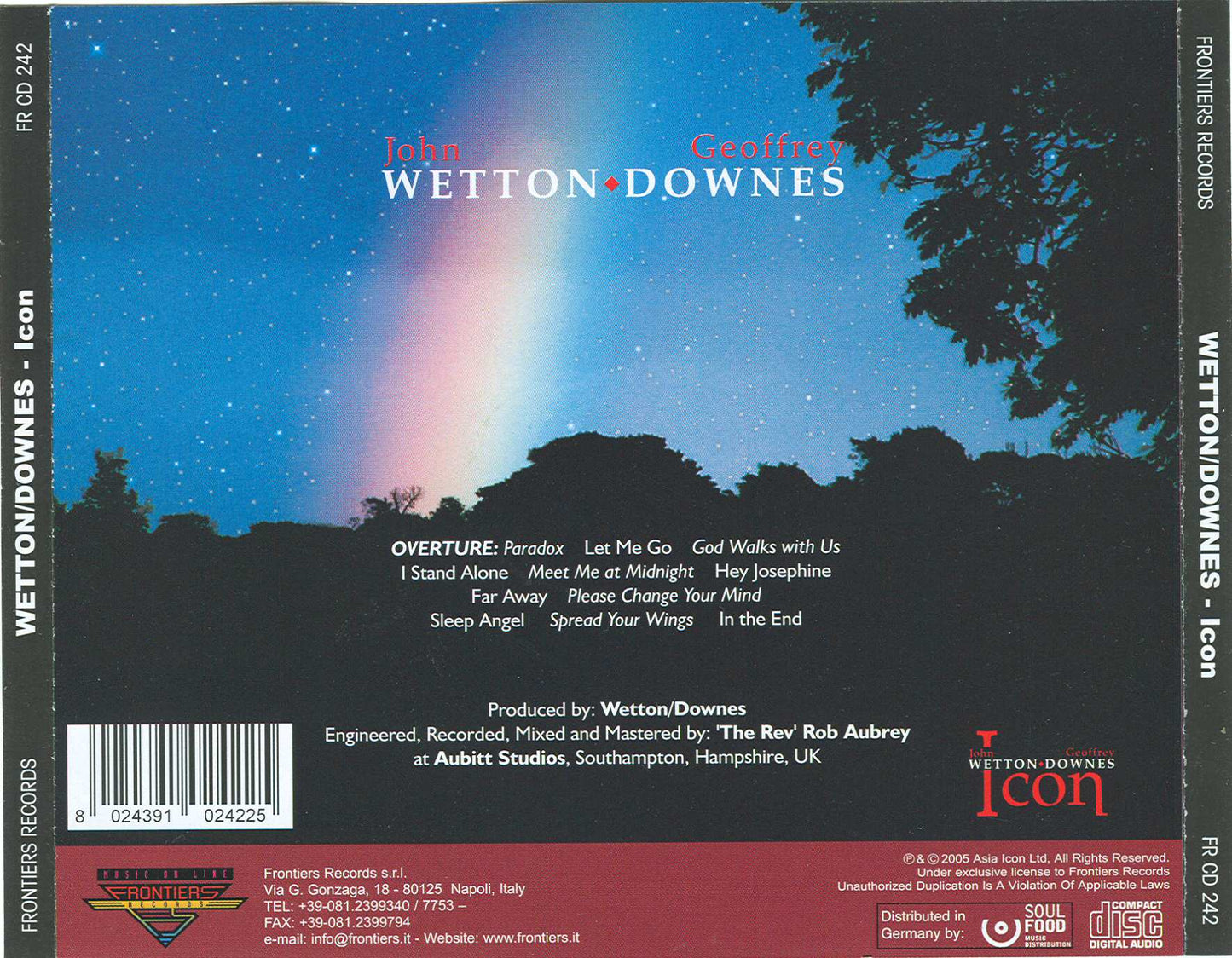 Icon — Geoffrey Downes/John Wetton back cover