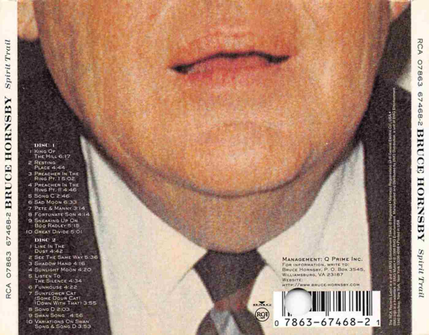 Spirit Trail — Bruce Hornsby back cover