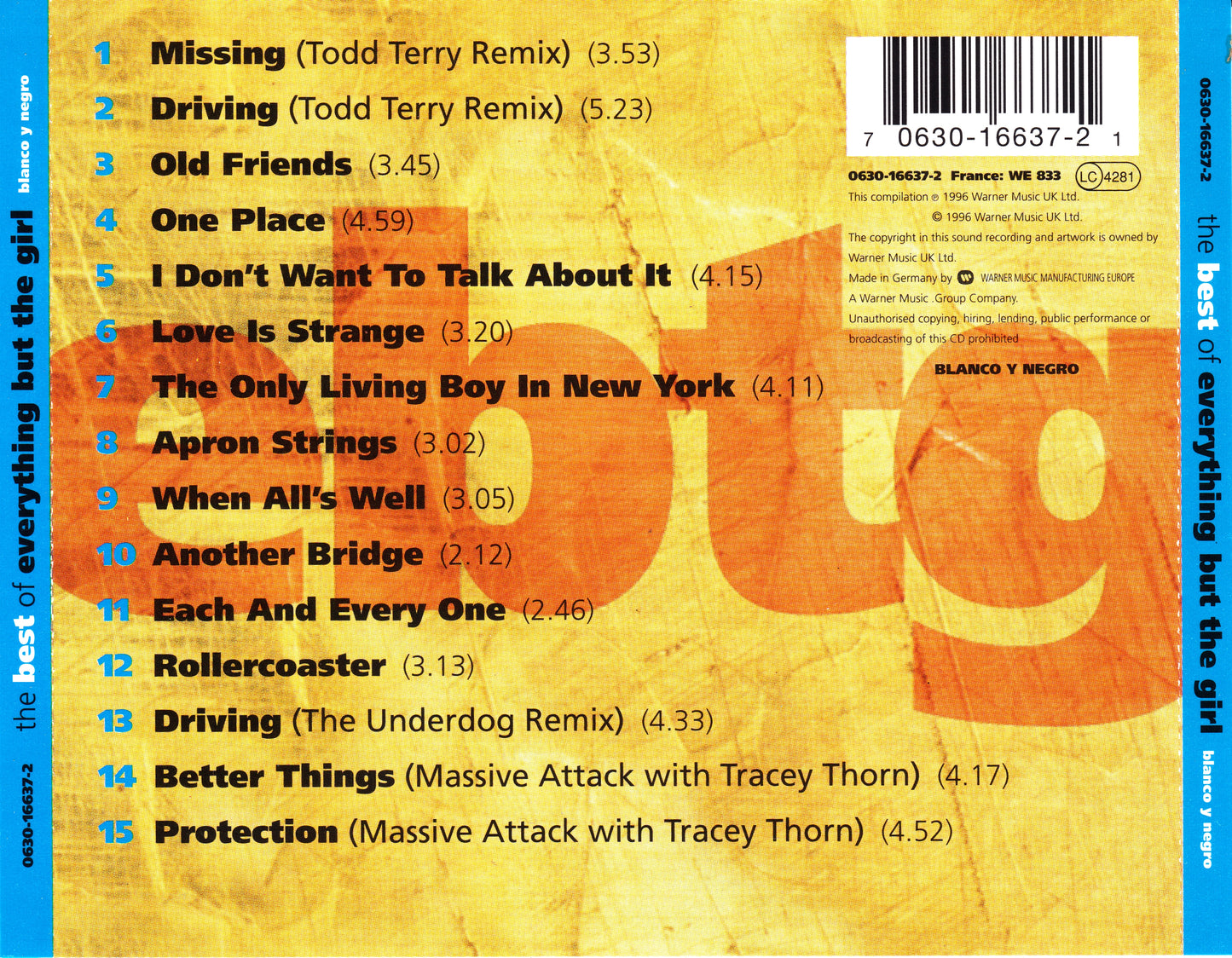 The Best of Everything But the Girl — Everything But the Girl back cover