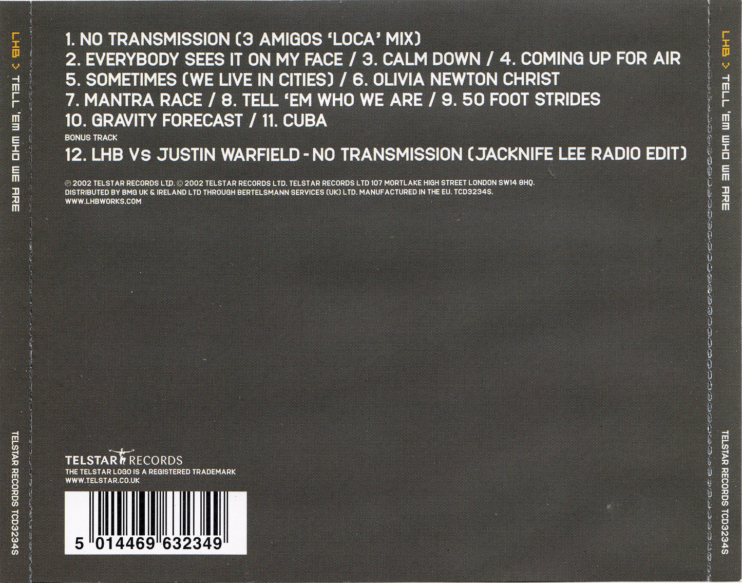 Tell 'Em Who We Are — LHB back cover