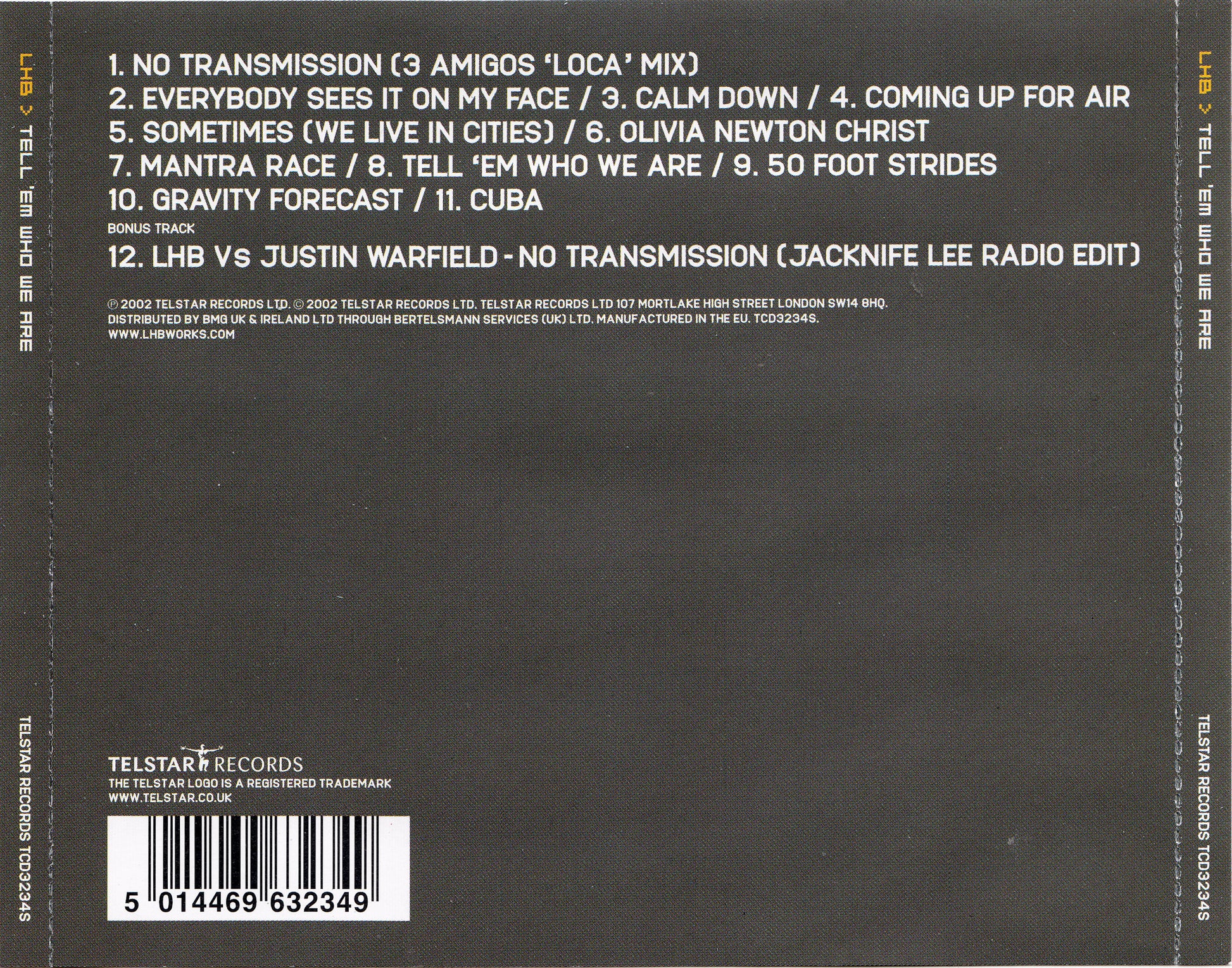 Tell 'Em Who We Are — LHB back cover