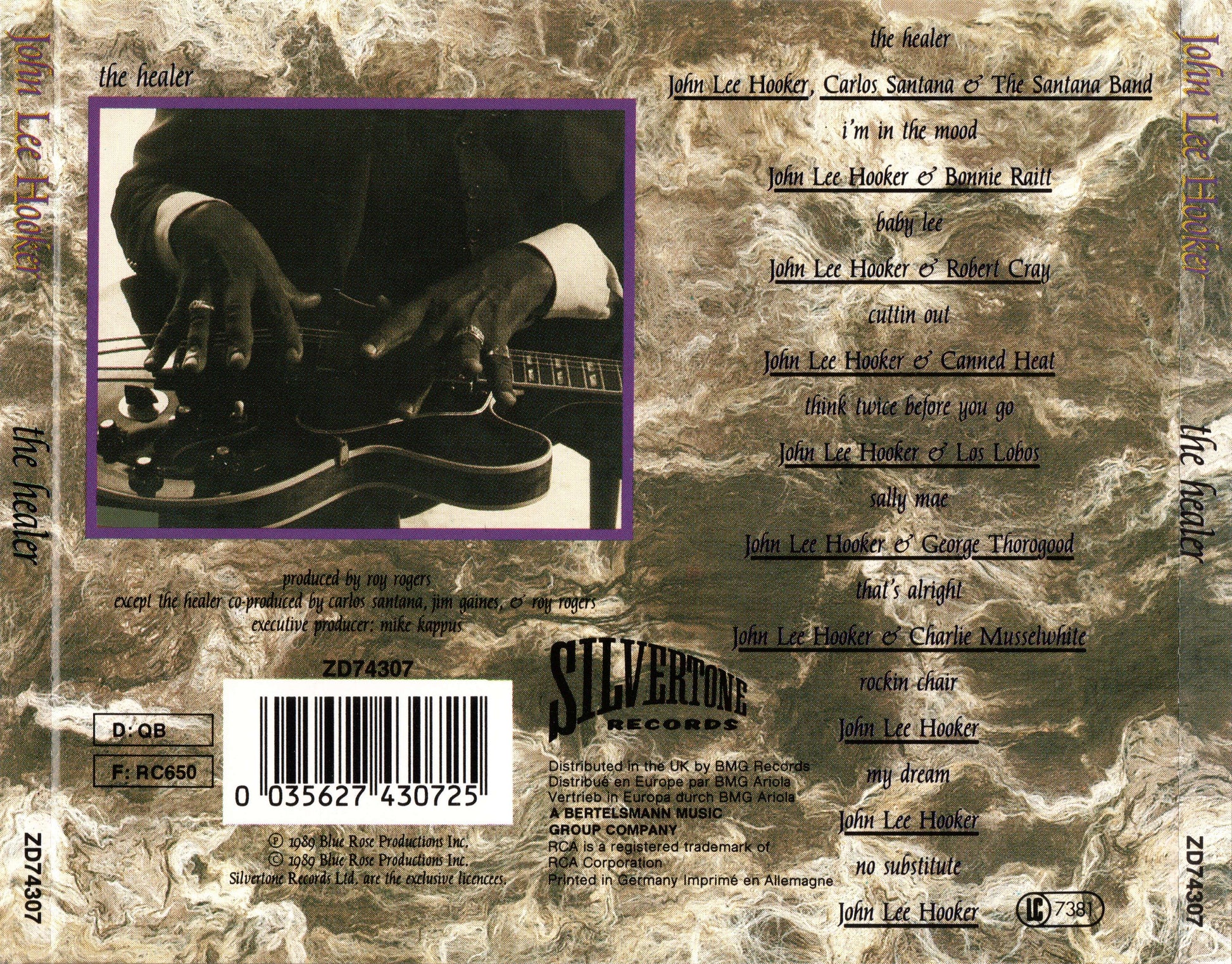 The Healer — John Lee Hooker back cover