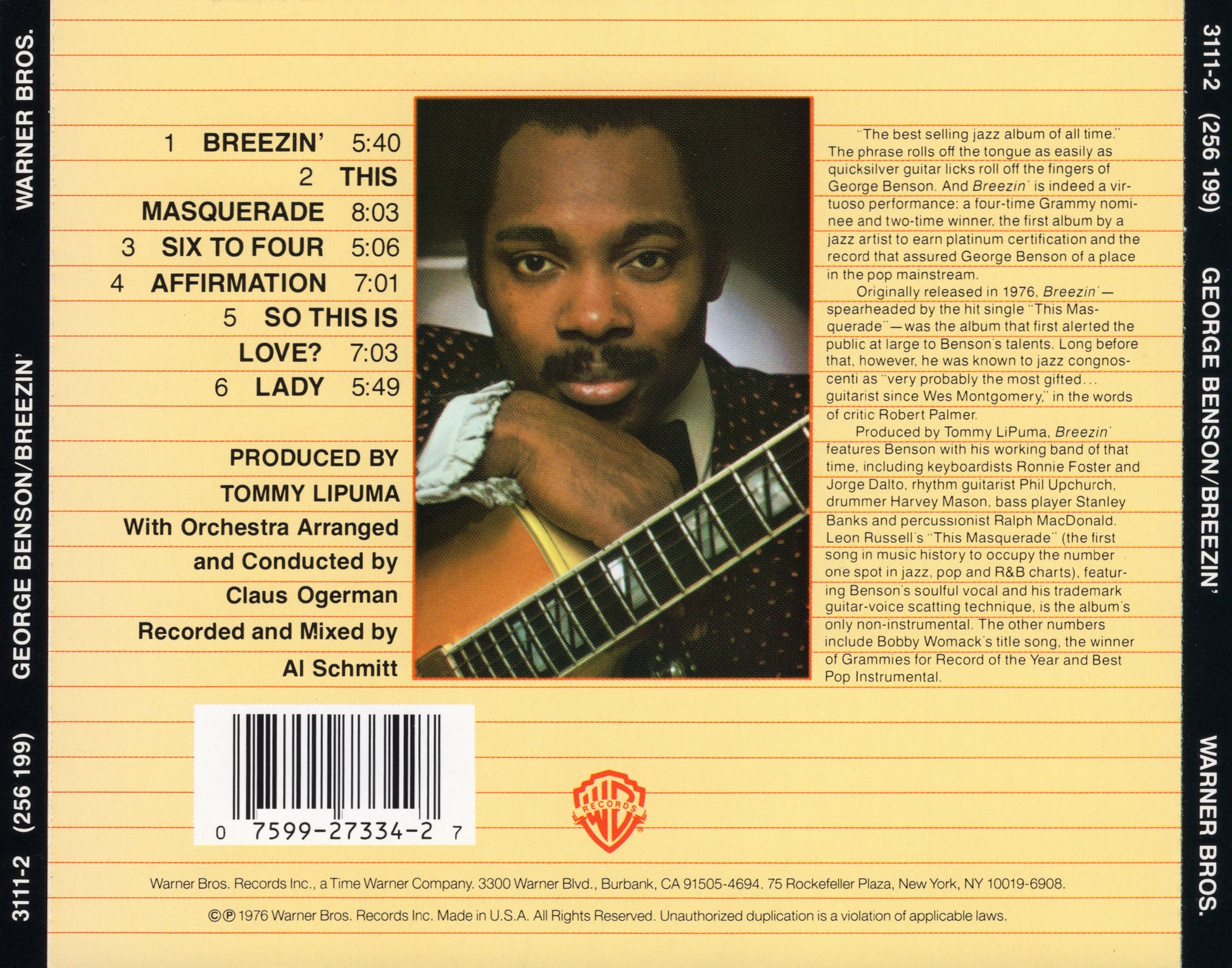 Breezin' — George Benson back cover