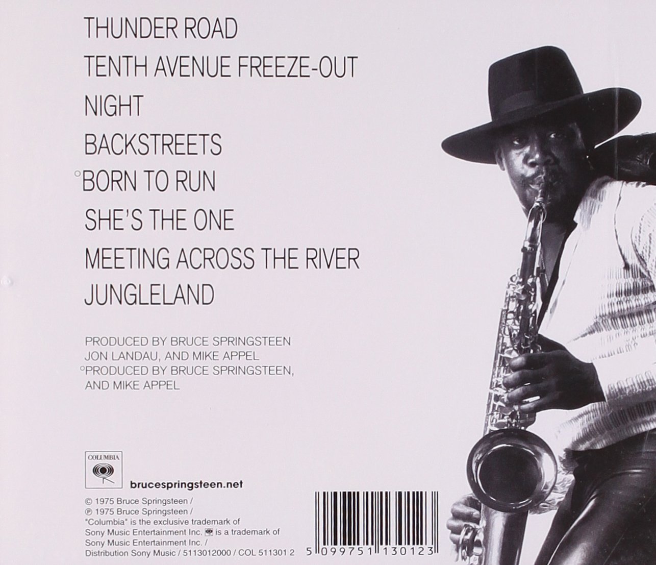 Born to Run — Bruce Springsteen back cover