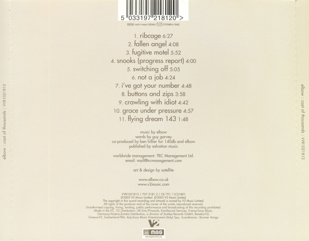 Cast of Thousands — Elbow back cover