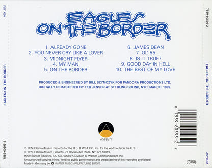 On the Border — Eagles back cover