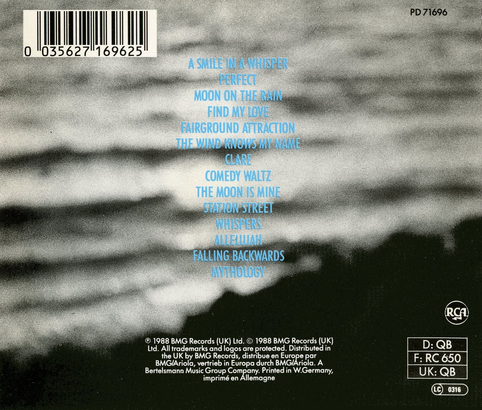 The First of a Million Kisses — Fairground Attraction back cover