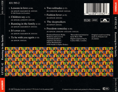 Running in the Family â€” Level 42 back cover